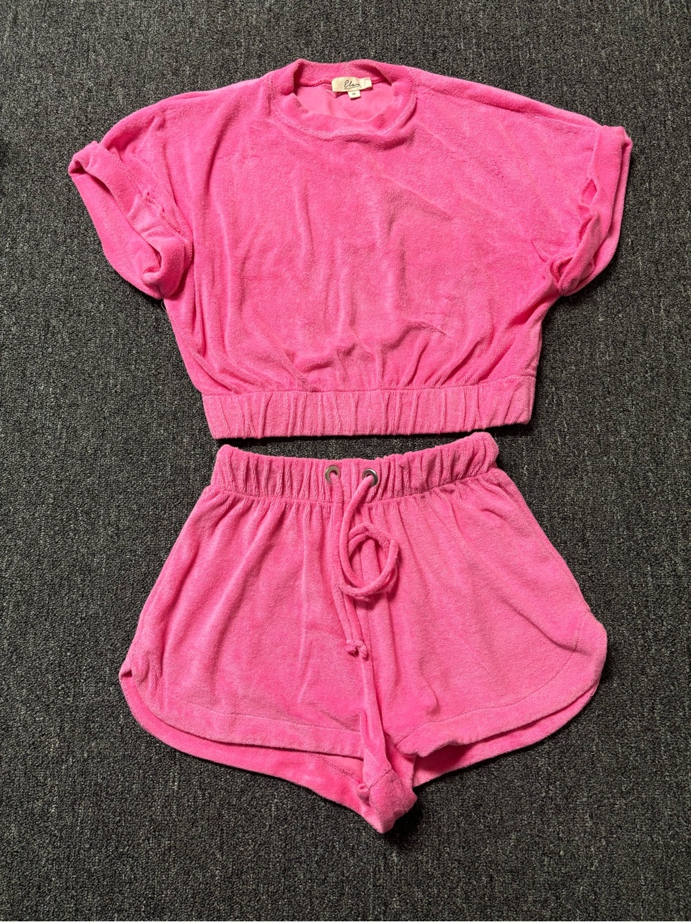 Bubble gum pink Terry short set